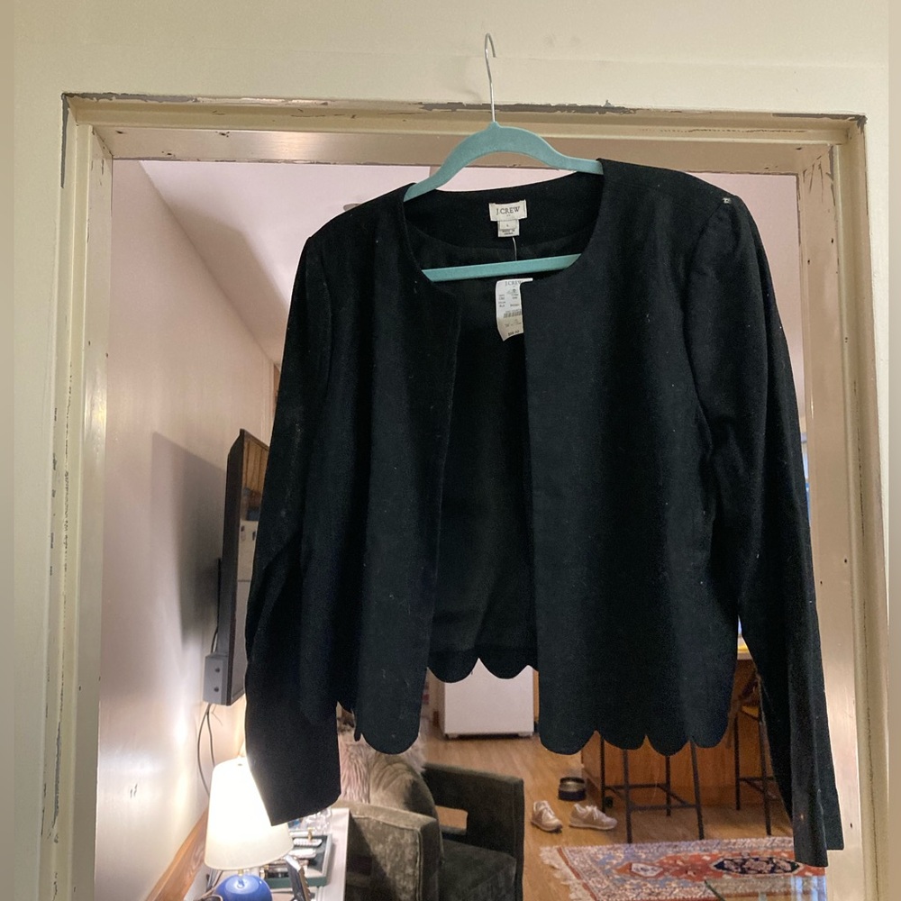 J. Crew Black Scalloped Blazer nwt